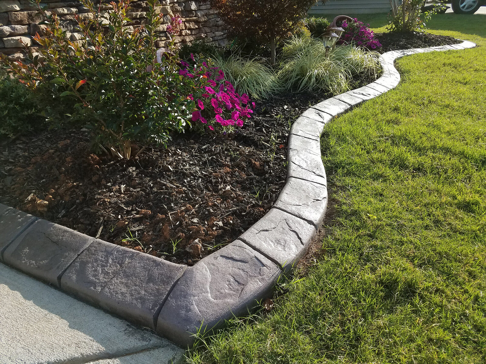 Wavy grey landscape border